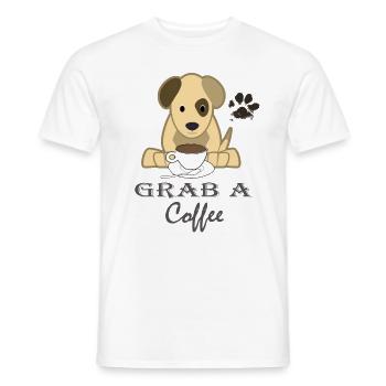 Grab A Coffee - Männer T-Shirt - Weiß - Vorne - AI Model Male 178 dark (178cm)