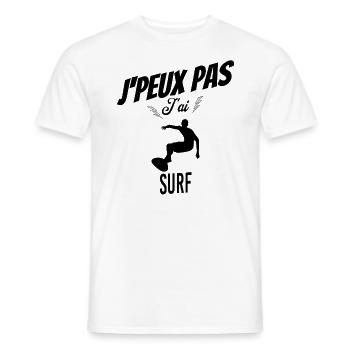 J'peux pas j'ai surf - T-shirt homme - blanc - Devant - AI Model Male 178 dark (178cm)