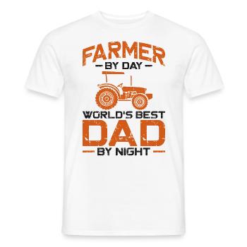 Farming Farmer Dad Father Vintage - Men's T-Shirt - white - Front - AI Model Male 178 dark (178cm)