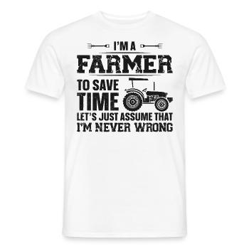 Farming Farmer Vintage Tractor I'm - Men's T-Shirt - white - Front - AI Model Male 178 dark (178cm)