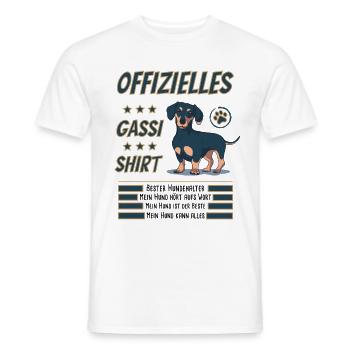 Dackel Offizielles Gassi Shirt Geschenk - Männer T-Shirt - Weiß - Vorne - AI Model Male 178 dark (178cm)