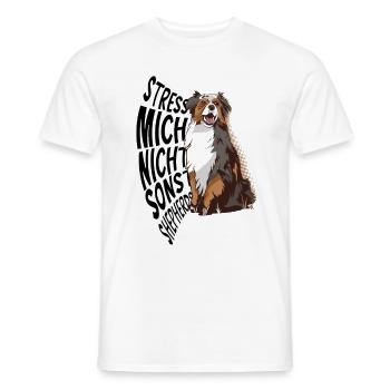 Australian Shepherd Aussie Geschenk - Männer T-Shirt - Weiß - Vorne - AI Model Male 178 dark (178cm)