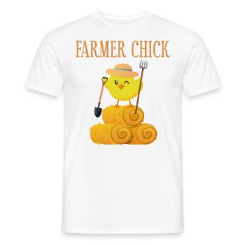 Farming Farmer Girl Chicken Farmer - Männer T-Shirt - Weiß - Vorne - AI Model Male 178 dark (178cm)