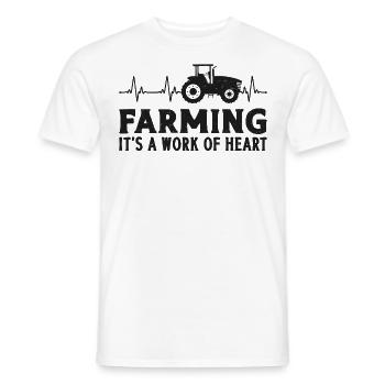 Farming Farmer Girl Heartbeat - Männer T-Shirt - Weiß - Vorne - AI Model Male 178 dark (178cm)