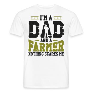 Farming Farmer Dad Father Vintage - Men's T-Shirt - white - Front - AI Model Male 178 dark (178cm)