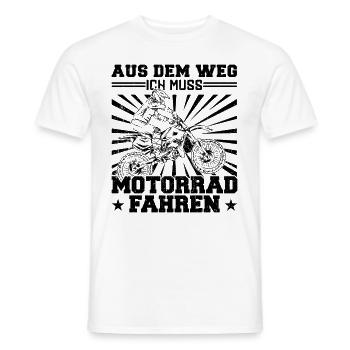 Out of the way I have to ride a motorcycle - Men's T-Shirt - white - Front - AI Model Male 178 dark (178cm)
