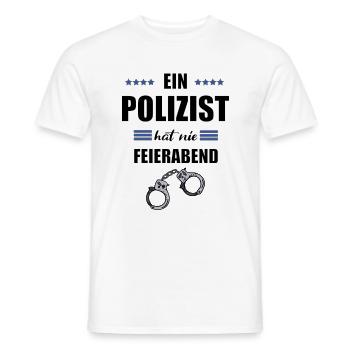 Polizist hat nie Feierabend Polizei Geschenk - Männer T-Shirt - Weiß - Vorne - AI Model Male 178 dark (178cm)