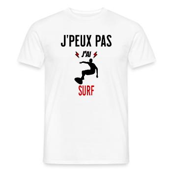 J'peux pas j'ai surf phrase humoristique - T-shirt homme - blanc - Devant - AI Model Male 178 dark (178cm)