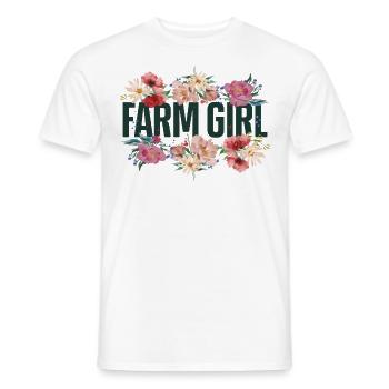 Farming Farmer Girl Flower Floral - Männer T-Shirt - Weiß - Vorne - AI Model Male 178 dark (178cm)