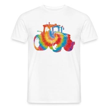 Agriculteur Tie Dye 80s 90s - T-shirt homme - blanc - Devant - AI Model Male 178 dark (178cm)