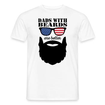 Bearded Dad with Beard Cool Father Beard Wearer - Men's T-Shirt - white - Front - AI Model Male 178 dark (178cm)