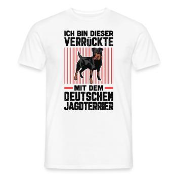 Ich bin der Verrückte mit dem Jagdterrier - Männer T-Shirt - Weiß - Vorne - AI Model Male 178 dark (178cm)