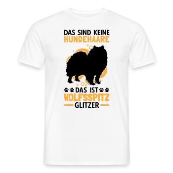 Wolfsspitz Glitzer deutscher Spitz Keeshond - Männer T-Shirt - Weiß - Vorne - AI Model Male 178 dark (178cm)