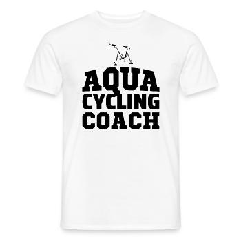 Aqua Cycling Swimming Pool Fitness Training Coach - Men's T-Shirt - white - Front - AI Model Male 178 dark (178cm)