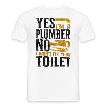 Plombier Plombier Vintage Oui je suis - T-shirt homme - blanc - Devant - AI Model Male 178 dark (178cm)