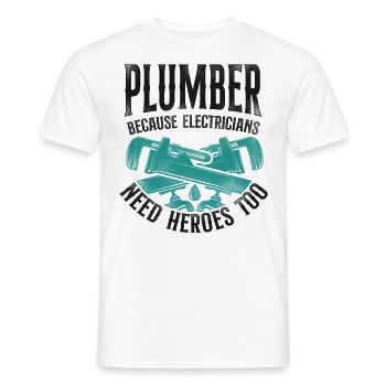 Plumbing Plumber Electrician - Men's T-Shirt - white - Front - AI Model Male 178 dark (178cm)