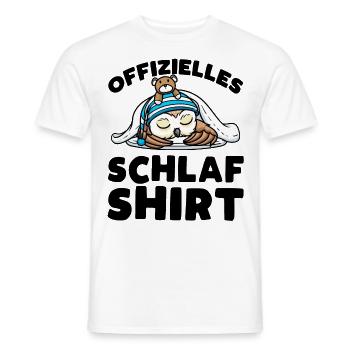 Offizielles Schlaf Shirt Schlummernde Eule Mit - Männer T-Shirt - Weiß - Vorne - AI Model Male 178 dark (178cm)