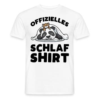 Offizielles Schlafshirt Schlafender Panda Mit - Männer T-Shirt - Weiß - Vorne - AI Model Male 178 dark (178cm)