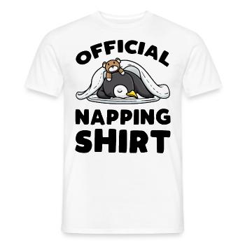 Official Nap Shirt Sleeping Penguin - Men's T-Shirt - white - Front - AI Model Male 178 dark (178cm)