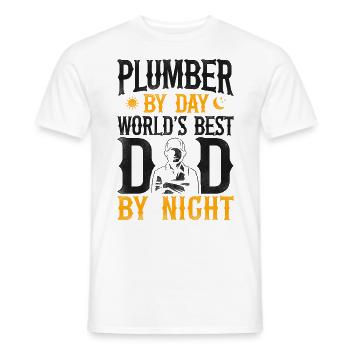 Plumbing Plumber Dad Vintage - Men's T-Shirt - white - Front - AI Model Male 178 dark (178cm)