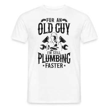 Plumbing Plumber Grandpa Retired - Men's T-Shirt - white - Front - AI Model Male 178 dark (178cm)