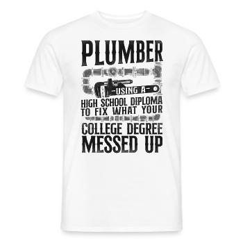 Plumbing Plumber Vintage Plumber - Männer T-Shirt - Weiß - Vorne - AI Model Male 178 dark (178cm)