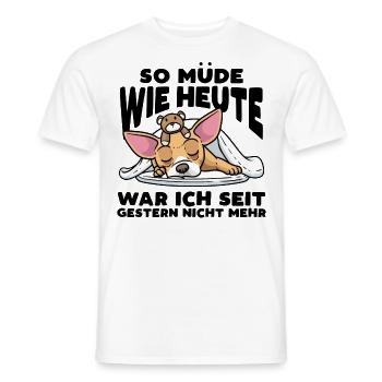 Chiweenie Hund Mit Kuscheltier Schlaf Schlummern - Männer T-Shirt - Weiß - Vorne - AI Model Male 178 dark (178cm)