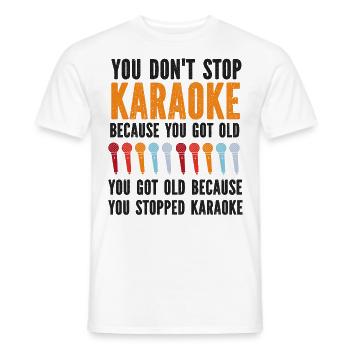 Karaoke Singer You Don't Stop - Men's T-Shirt - white - Front - AI Model Male 178 dark (178cm)