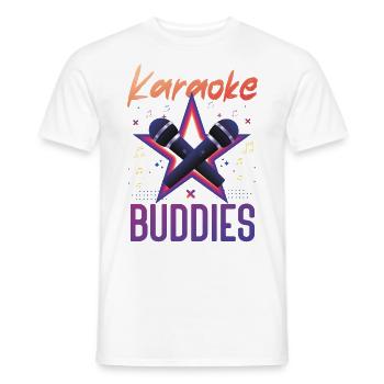 Karaoke Singer Friends Besties 80s - Männer T-Shirt - Weiß - Vorne - AI Model Male 178 dark (178cm)