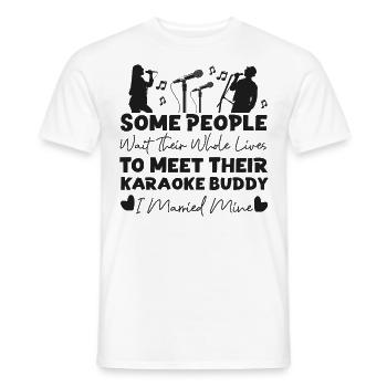 Chanteur de karaoké Mari Femme - T-shirt homme - blanc - Devant - AI Model Male 178 dark (178cm)