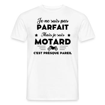 je ne suis pas parfait motard humour - T-shirt homme - blanc - Devant - AI Model Male 178 dark (178cm)