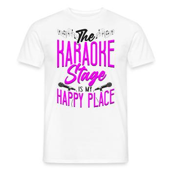 Chanteur de karaoké La scène karaoké - T-shirt homme - blanc - Devant - AI Model Male 178 dark (178cm)
