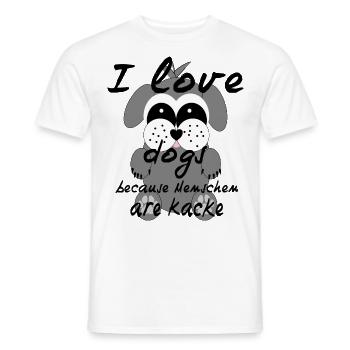 Ich liebe Hunde und hasse Menschen - Männer T-Shirt - Weiß - Vorne - AI Model Male 178 dark (178cm)