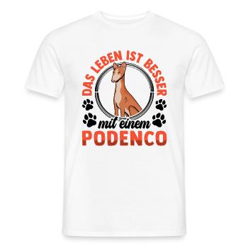 Leben mit Podenco spanischer Podenco - Männer T-Shirt - Weiß - Vorne - AI Model Male 178 dark (178cm)