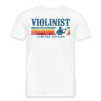 Violon Violoniste Rétro Vintage - T-shirt homme - blanc - Devant - AI Model Male 178 dark (178cm)