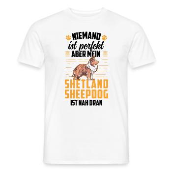 Shetland Sheepdog ist perfekt britischer Sheepdog - Männer T-Shirt - Weiß - Vorne - AI Model Male 178 dark (178cm)