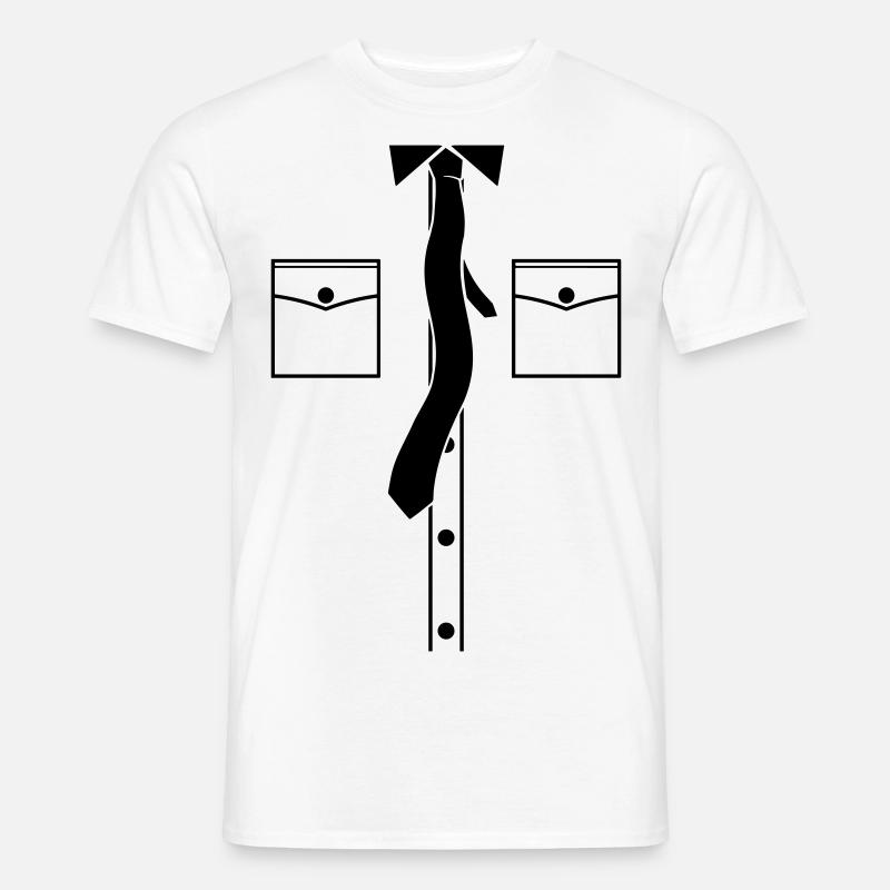 Schlipsträger - Männer T-Shirt - Weiß