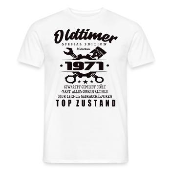 Oldtimer Special Edition Modell 1971 Geburtstag - Männer T-Shirt - Weiß - Vorne - AI Model Male 178 dark (178cm)