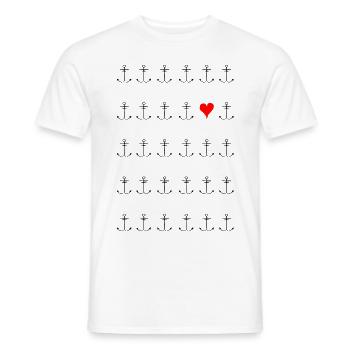 Beaucoup d’amour et encore d’ancre de bonheur en mer - T-shirt homme - blanc - Devant - AI Model Male 178 dark (178cm)