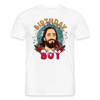 Lustiger Jesus Christus Das Geburtstagskind Weihnachten - Männer T-Shirt - Weiß - Vorne - AI Model Male 178 dark (178cm)