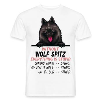 Ohne Wolfsspitz ist alles doof - Männer T-Shirt - Weiß - Vorne - AI Model Male 178 dark (178cm)