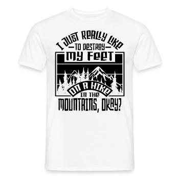 Randonnées en montagne Amateurs de randonnées camping-cars - T-shirt homme - blanc - Devant - AI Model Male 178 dark (178cm)