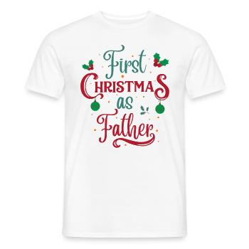 First Christmas as Father - Men's T-Shirt - white - Front - AI Model Male 178 dark (178cm)