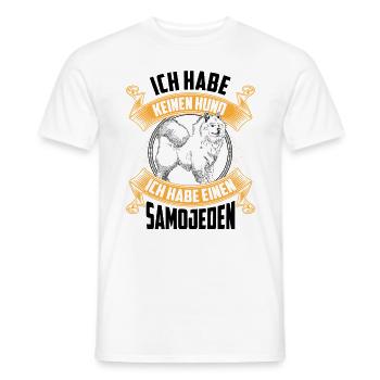 Ich habe einen Samojede Samojedenspitz - Männer T-Shirt - Weiß - Vorne - AI Model Male 178 dark (178cm)