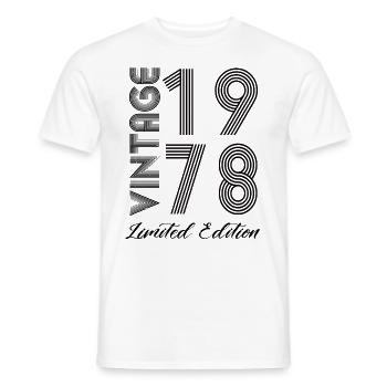 Vintage 1978 Vintage Birthday Retro Vintage - Men's T-Shirt - white - Front - AI Model Male 178 dark (178cm)
