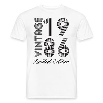 Vintage 1986 Vintage Birthday Retro Vintage - Men's T-Shirt - white - Front - AI Model Male 178 dark (178cm)