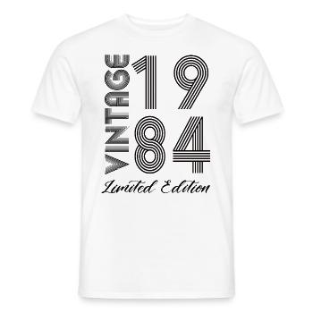 Vintage 1984 Vintage Geburtstag Retro Vintage - Männer T-Shirt - Weiß - Vorne - AI Model Male 178 dark (178cm)