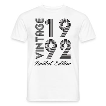Vintage 1992 Vintage Birthday Retro Vintage - Men's T-Shirt - white - Front - AI Model Male 178 dark (178cm)
