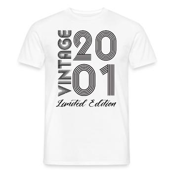 Vintage 2001 Vintage Birthday Retro Vintage - Men's T-Shirt - white - Front - AI Model Male 178 dark (178cm)