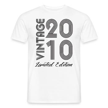 Vintage 2010 Vintage Birthday Retro Vintage - Men's T-Shirt - white - Front - AI Model Male 178 dark (178cm)